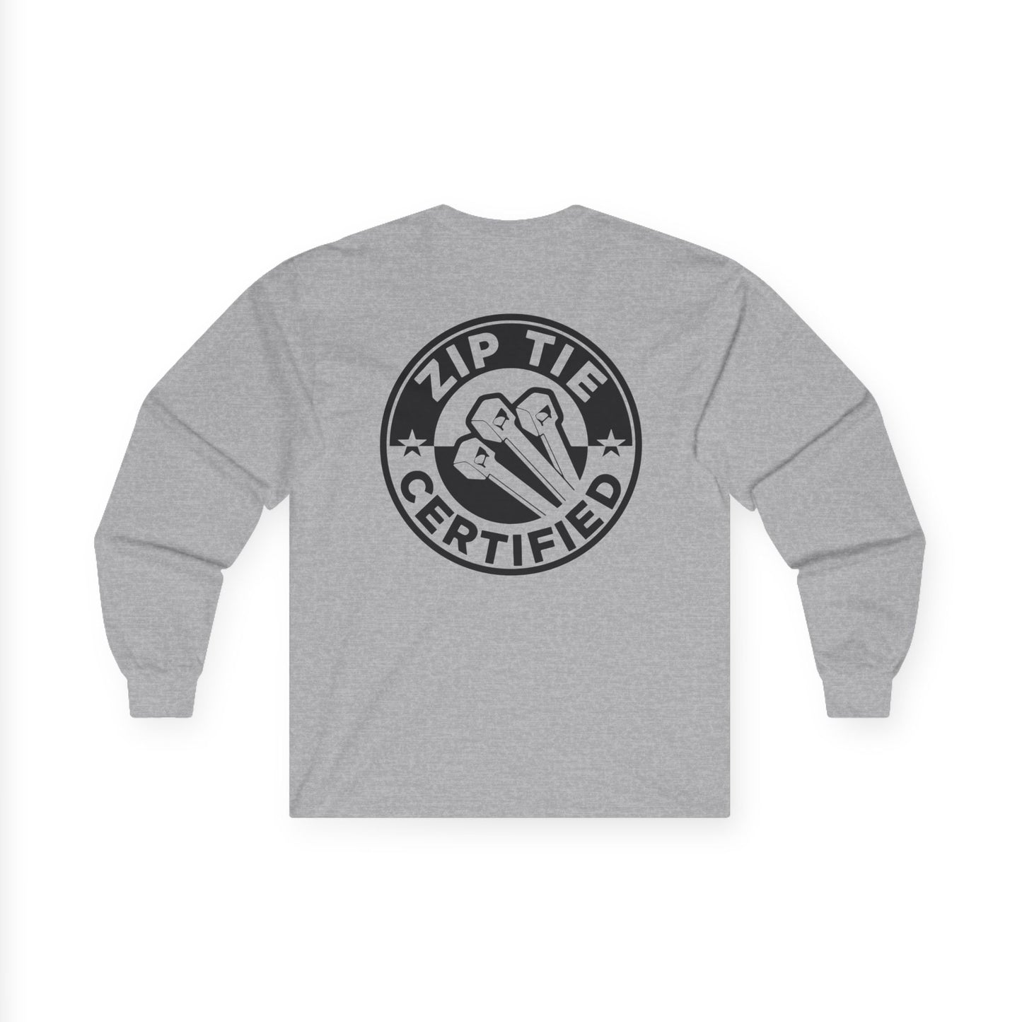 Zip Tie Certified, Rad Moto Bunny, Unisex Long Sleeve Tee - Bold Graphic T-Shirt for Motorcycle Enthusiasts