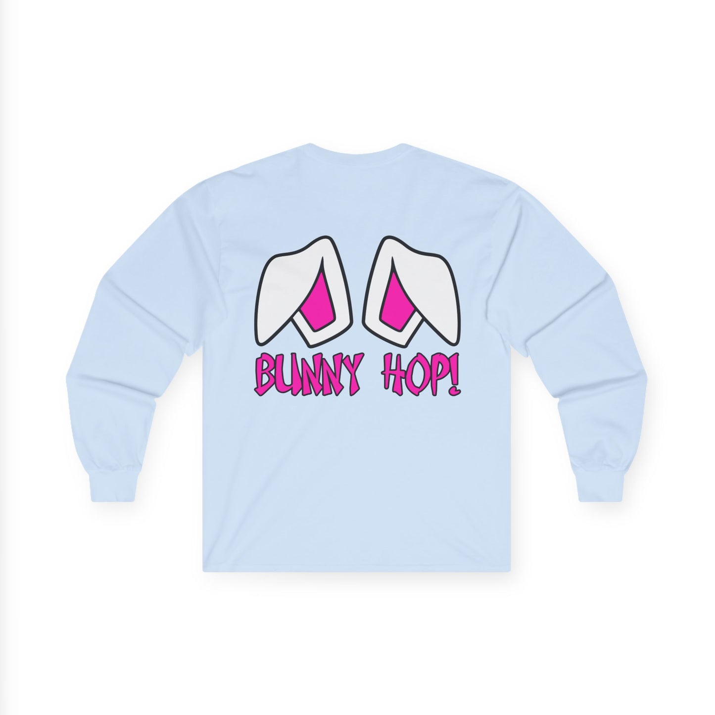 Bunny Hop!, Rad Moto Bunny, Unisex Long Sleeve Tee - Bold Graphic T-Shirt for Motorcycle Enthusiasts