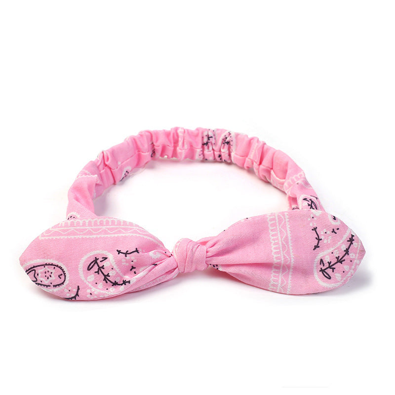 Bunny ears knotted elastic headband