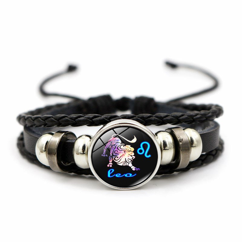 Constellation Leather Beaded Bracelet