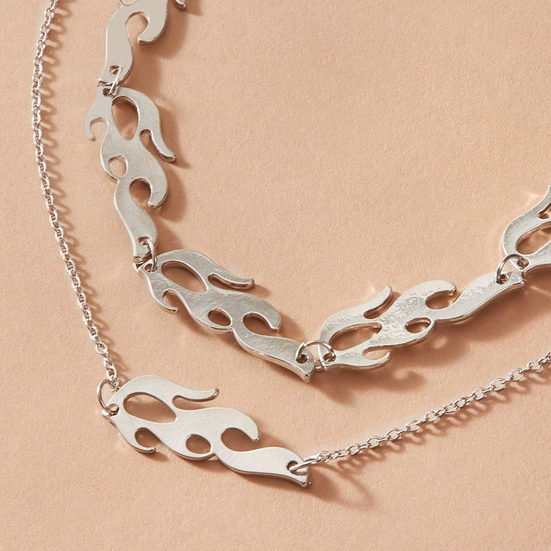 Fire Flame's Multi-Layered Choker Necklace