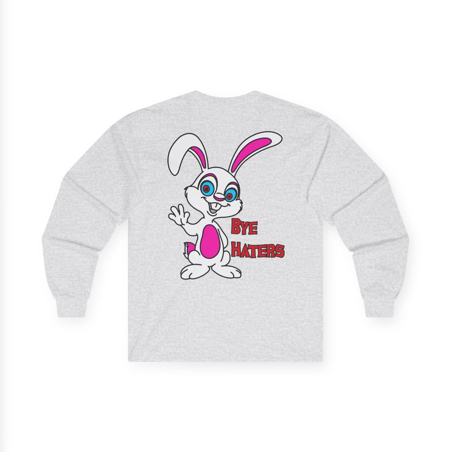 Bye Haters Bunny, Rad Moto Bunny, Unisex Long Sleeve Tee - Bold Graphic T-Shirt for Motorcycle Enthusiasts