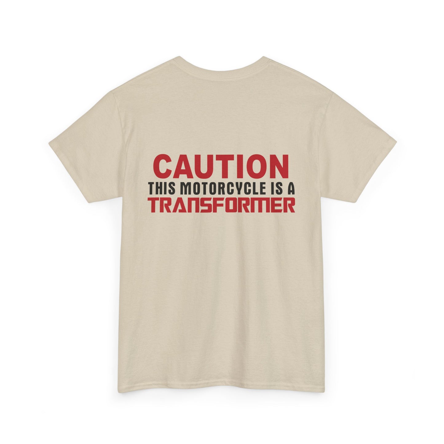 Caution, This Motorcycle is a Transformer, Rad Moto Bunny, Heavy Cotton T-Shirt