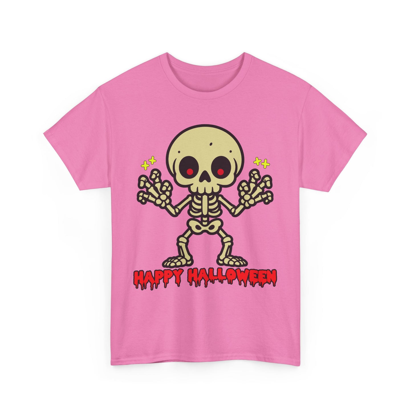 Happy Halloween Skeleton. Heavy Cotton T-Shirt