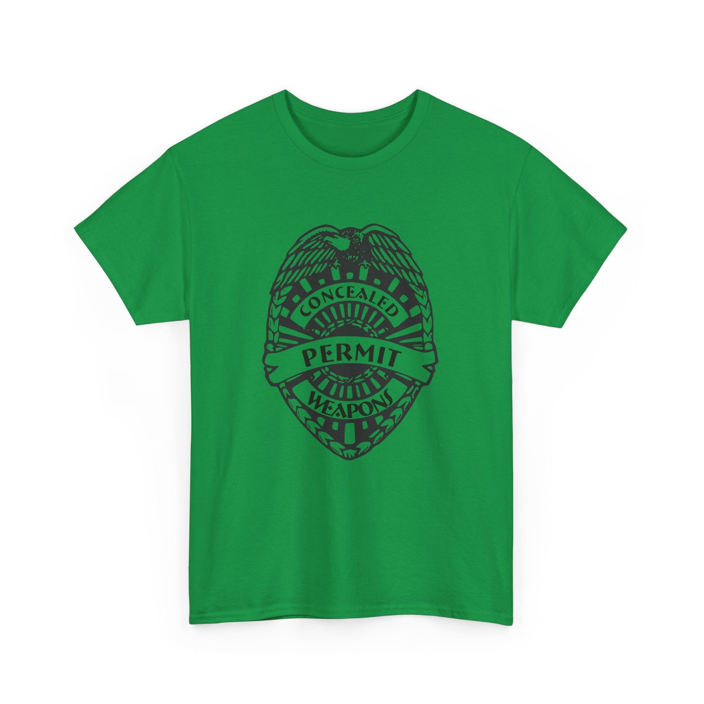 Concealed Weapons Permit Badge. Heavy Cotton T-Shirt