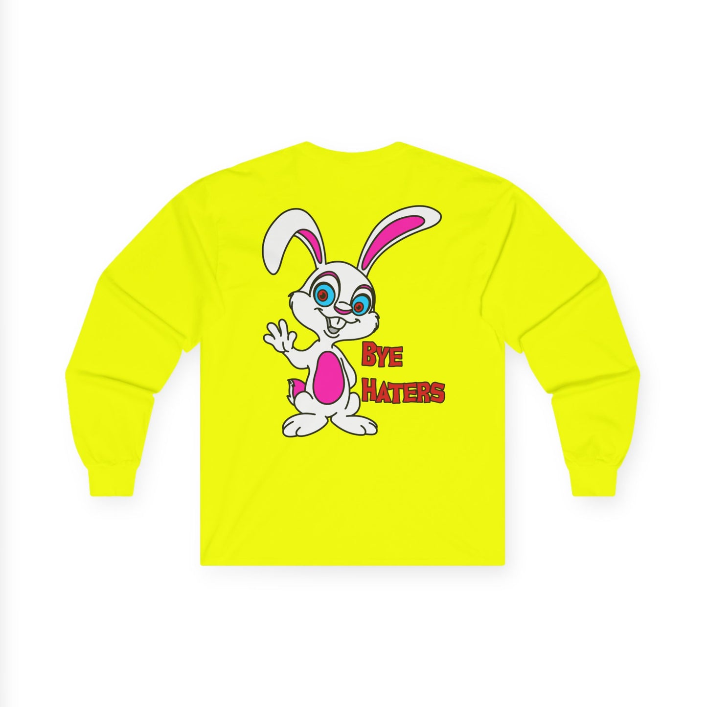 Bye Haters Bunny, Rad Moto Bunny, Unisex Long Sleeve Tee - Bold Graphic T-Shirt for Motorcycle Enthusiasts