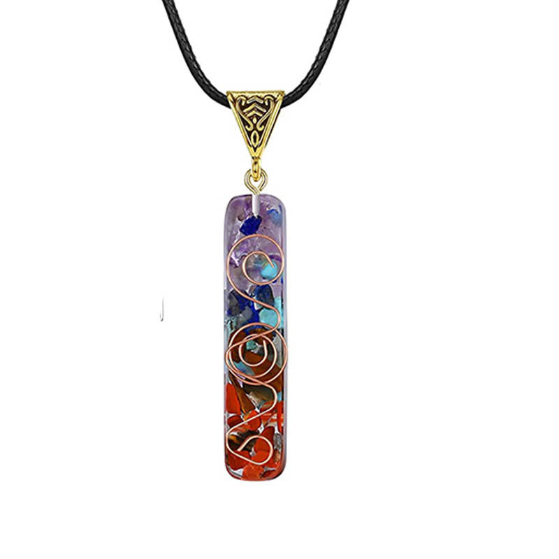 Natural Stone Wire Winding Pendant Necklace
