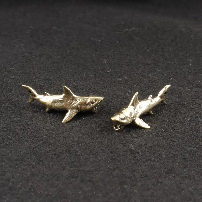 Small Brass Shark Pendant.
