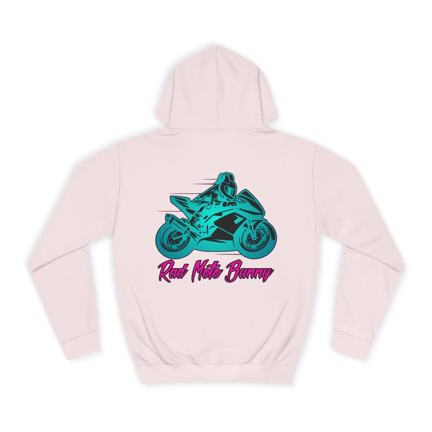 Rad Moto Bunny, Unisex Hoodie - Biker Style Sweatshirt for Motorcycle Enthusiasts