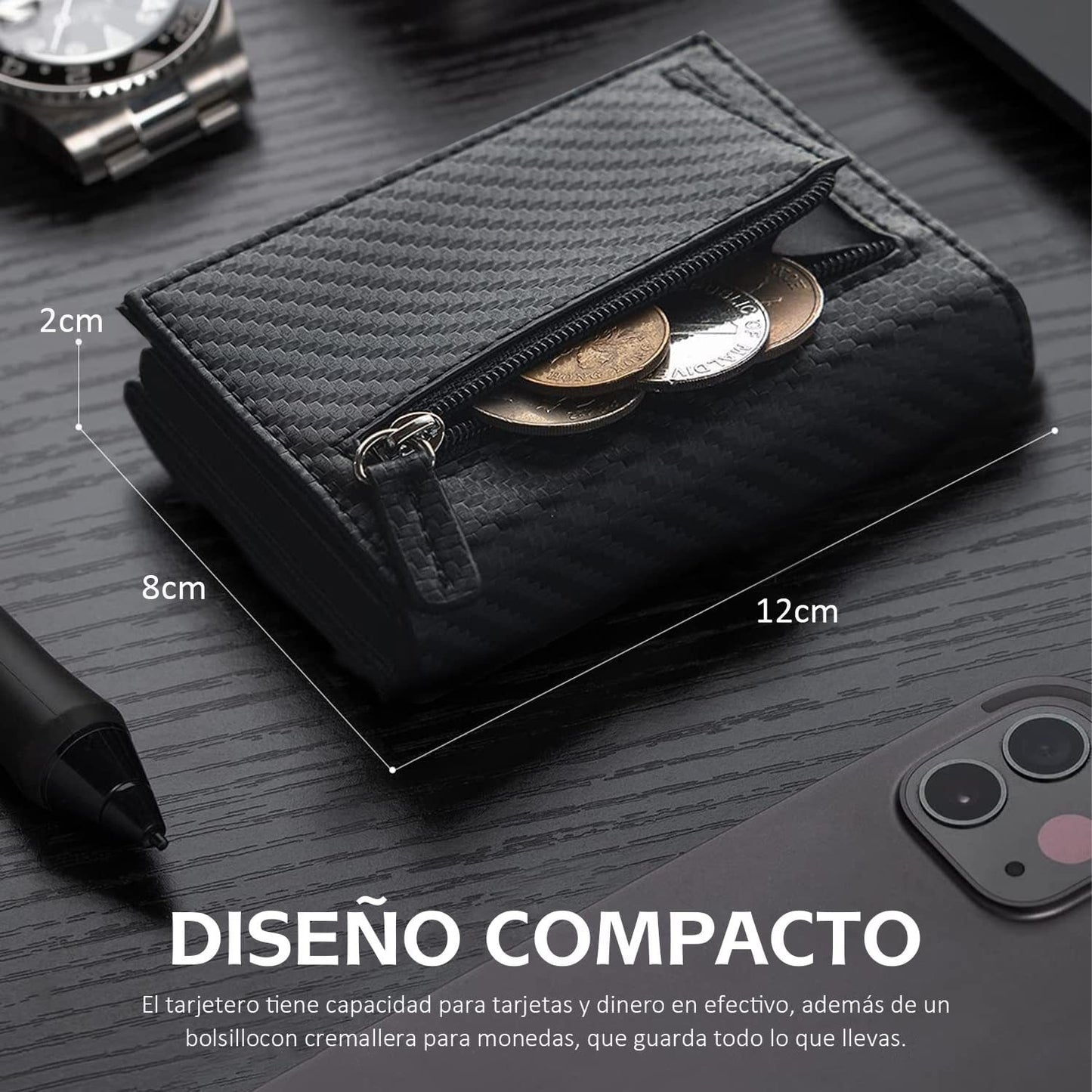 Carbon Fiber Anti-Theft Swiping Multiple Card Slots Wallet