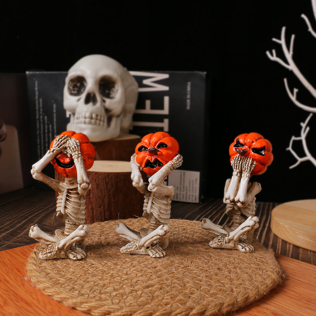 Pumpkin Head Skeleton Ornaments
