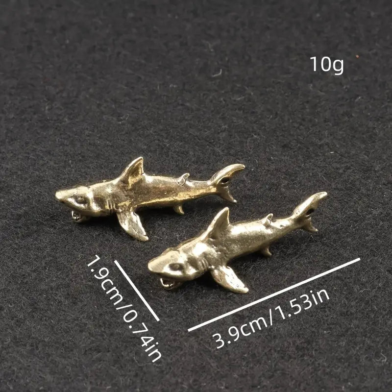 Small Brass Shark Pendant.