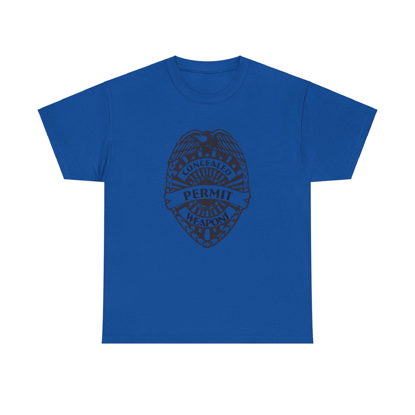 Concealed Weapons Permit Badge. Heavy Cotton T-Shirt