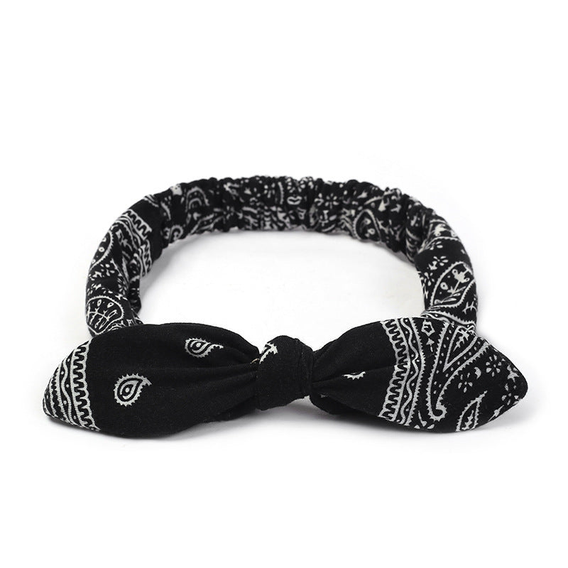 Bunny ears knotted elastic headband
