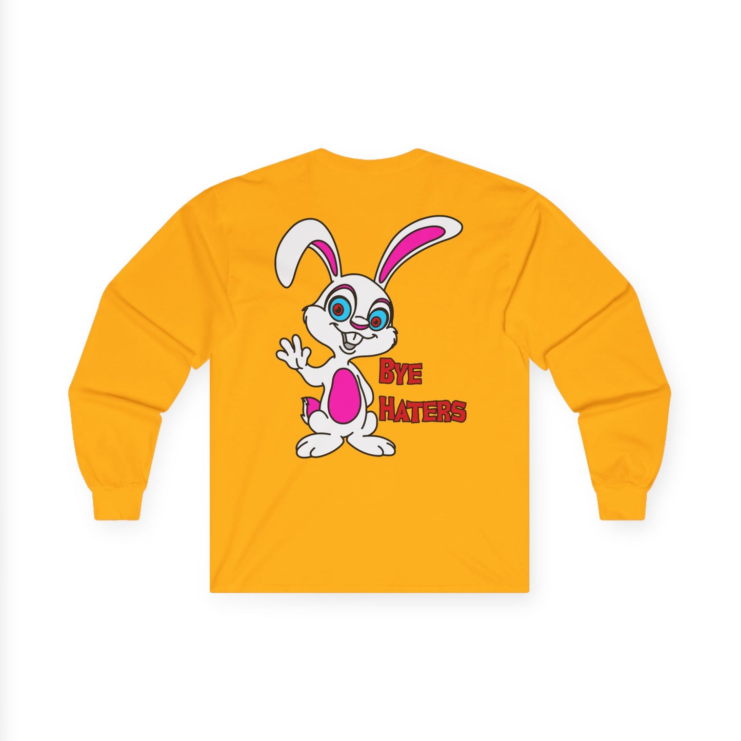 Bye Haters Bunny, Rad Moto Bunny, Unisex Long Sleeve Tee - Bold Graphic T-Shirt for Motorcycle Enthusiasts