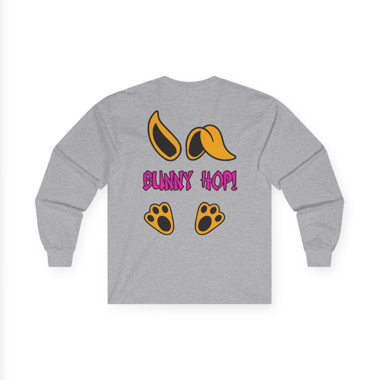 Bunny Hop! 2, Rad Moto Bunny, Unisex Long Sleeve Tee - Bold Graphic T-Shirt for Motorcycle Enthusiasts