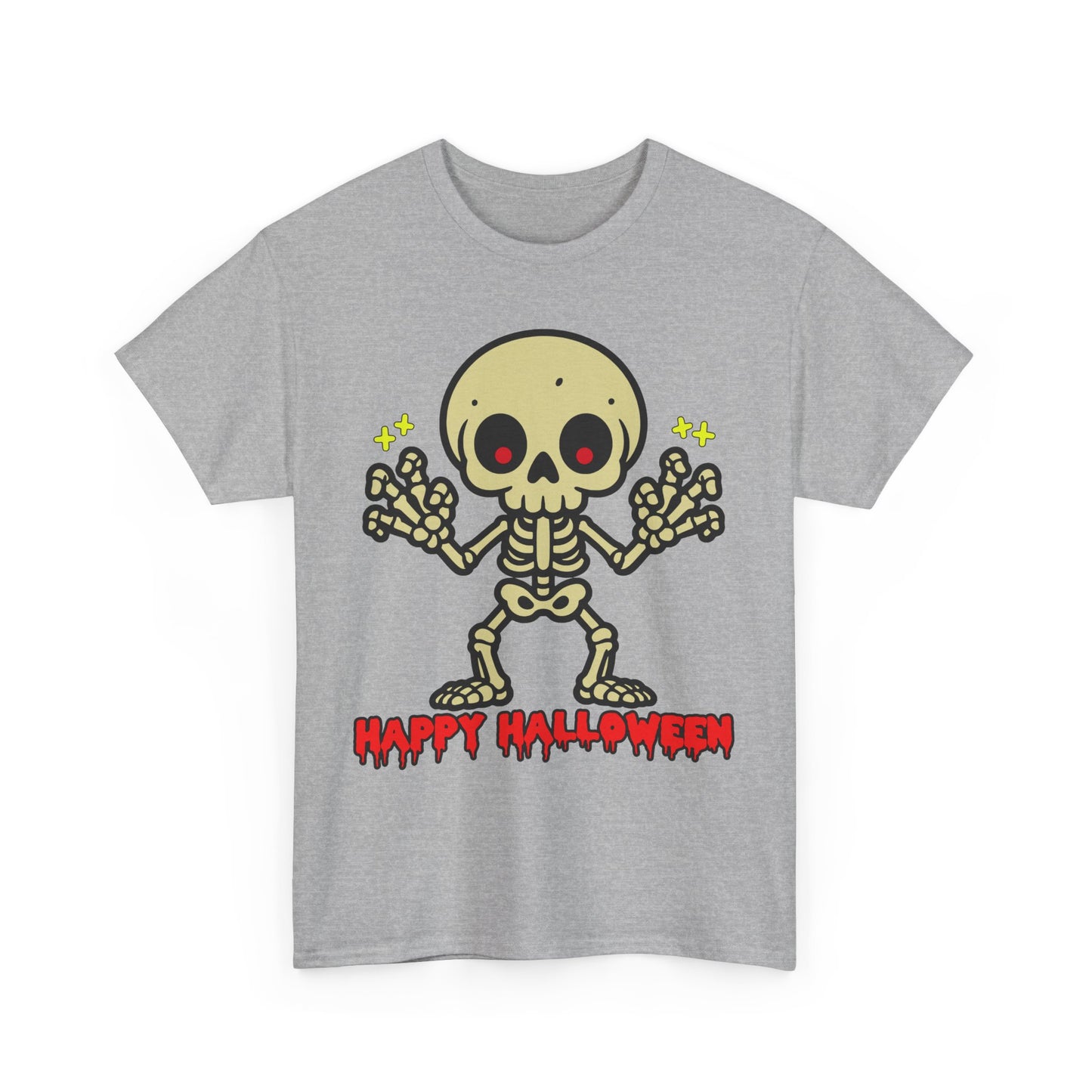 Happy Halloween Skeleton. Heavy Cotton T-Shirt