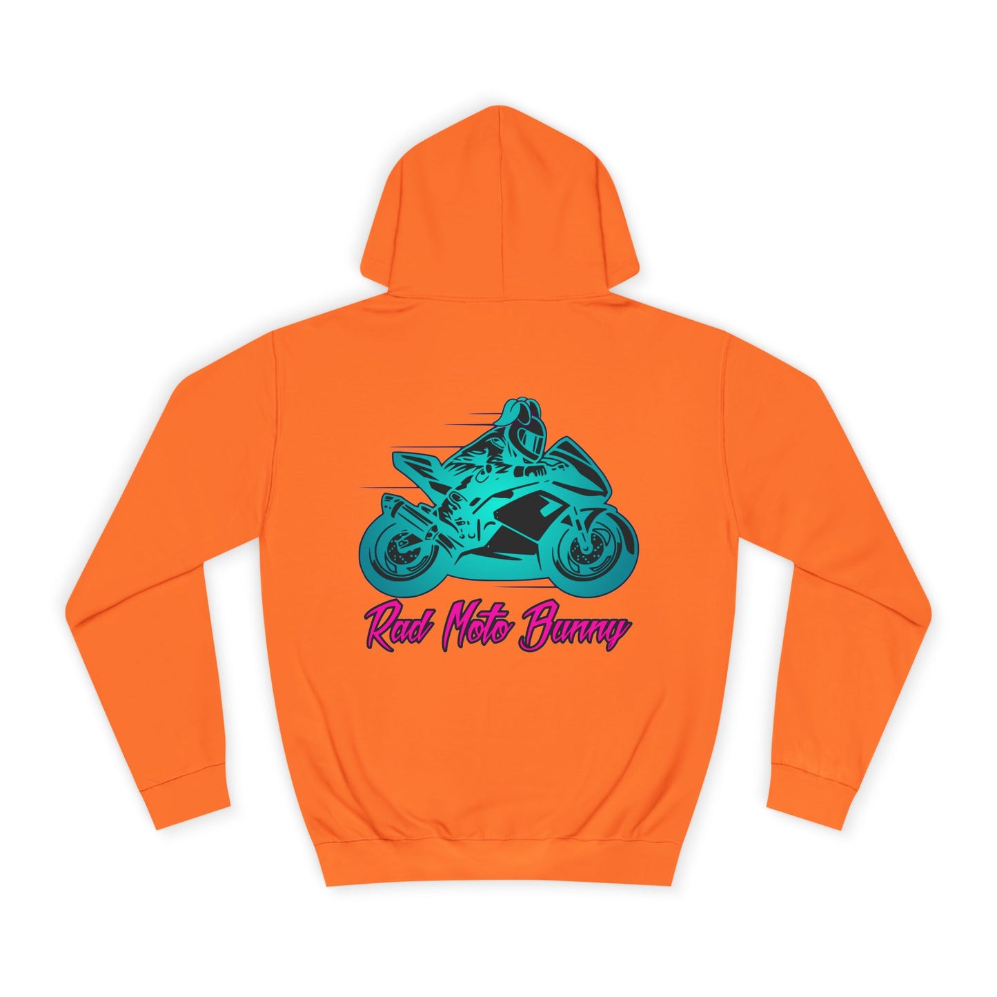 Rad Moto Bunny, Unisex Hoodie - Biker Style Sweatshirt for Motorcycle Enthusiasts