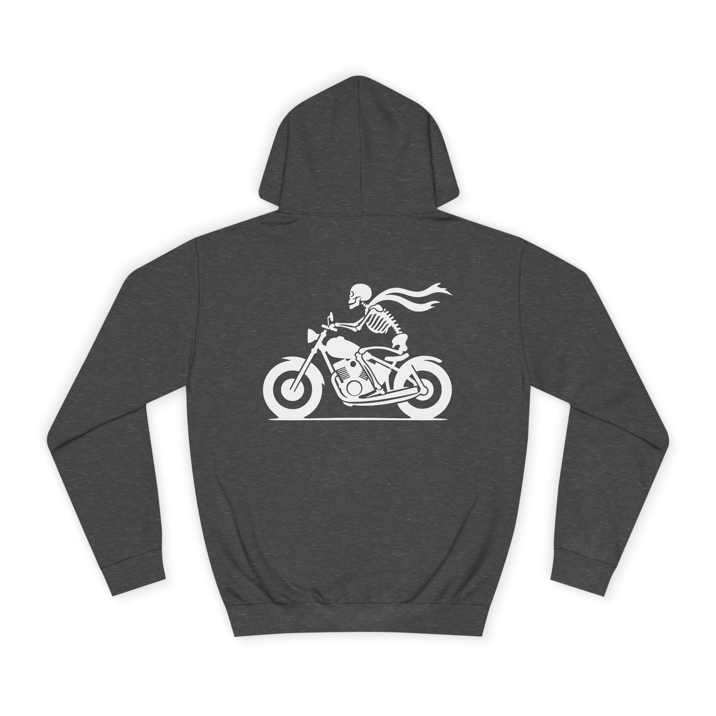 Skeleton Rider, Rad Moto Bunny, Unisex Hoodie - Biker Style Sweatshirt for Motorcycle Enthusiasts