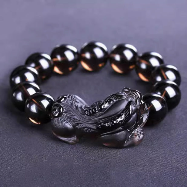 Kaiguang Natural Ice Species Black Anthracite Raspberry Bracelet