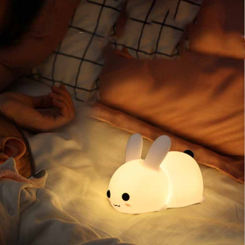 Silicone Rabbit LED Night Light. USB Rechargeable