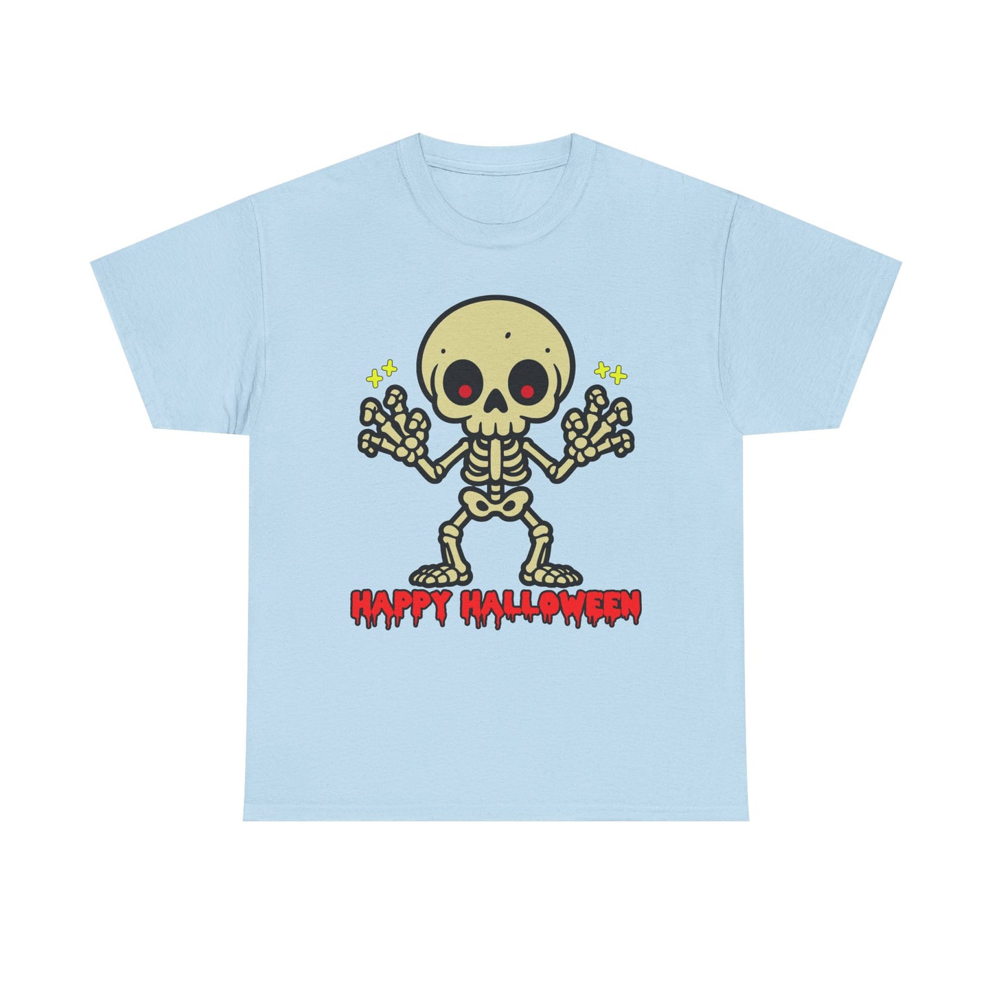 Happy Halloween Skeleton. Heavy Cotton T-Shirt