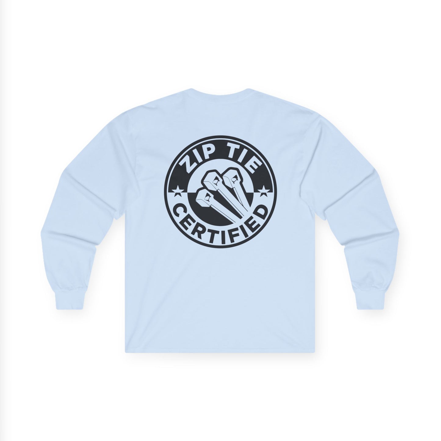 Zip Tie Certified, Rad Moto Bunny, Unisex Long Sleeve Tee - Bold Graphic T-Shirt for Motorcycle Enthusiasts