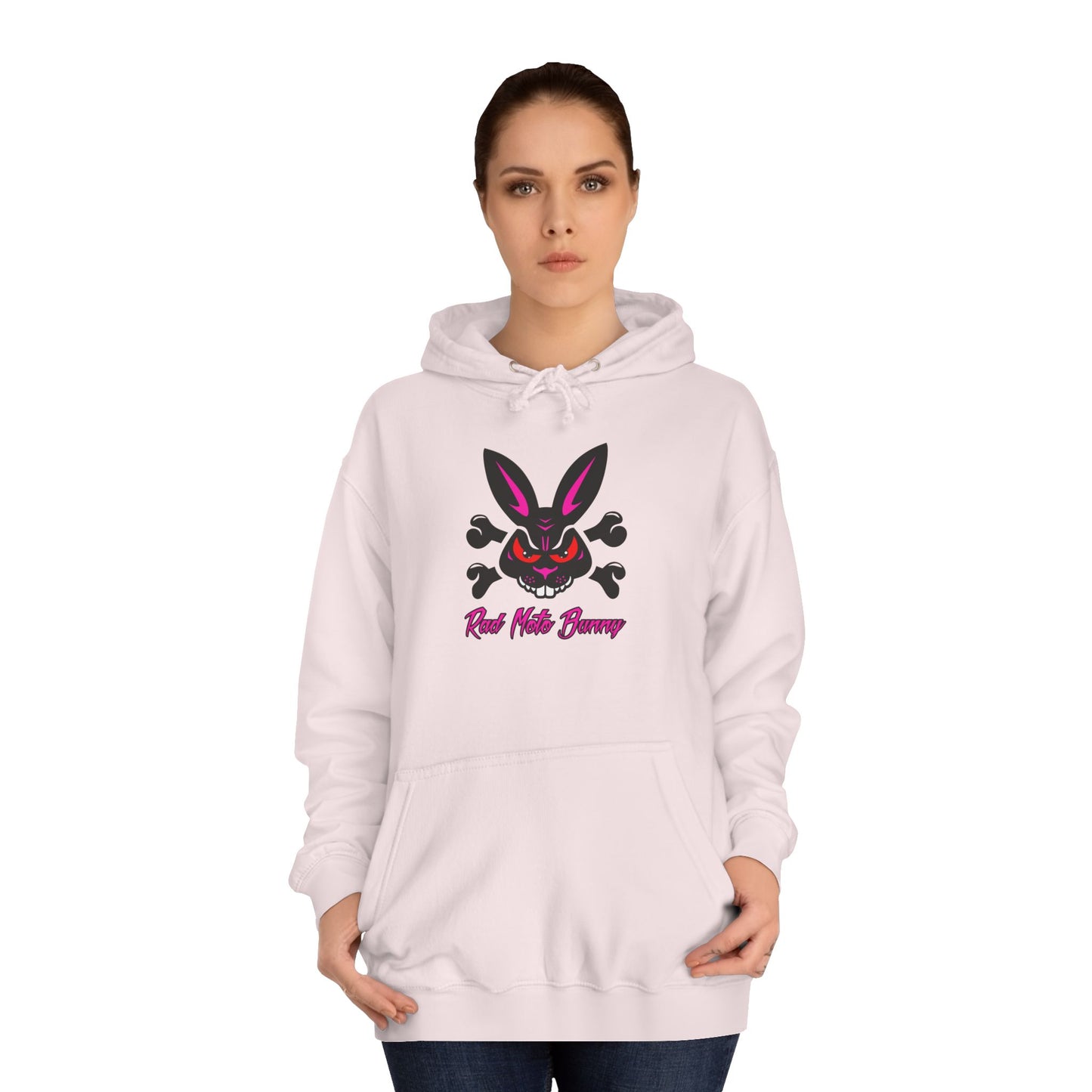 Rad Moto Bunny, Unisex Hoodie - Biker Style Sweatshirt for Motorcycle Enthusiasts