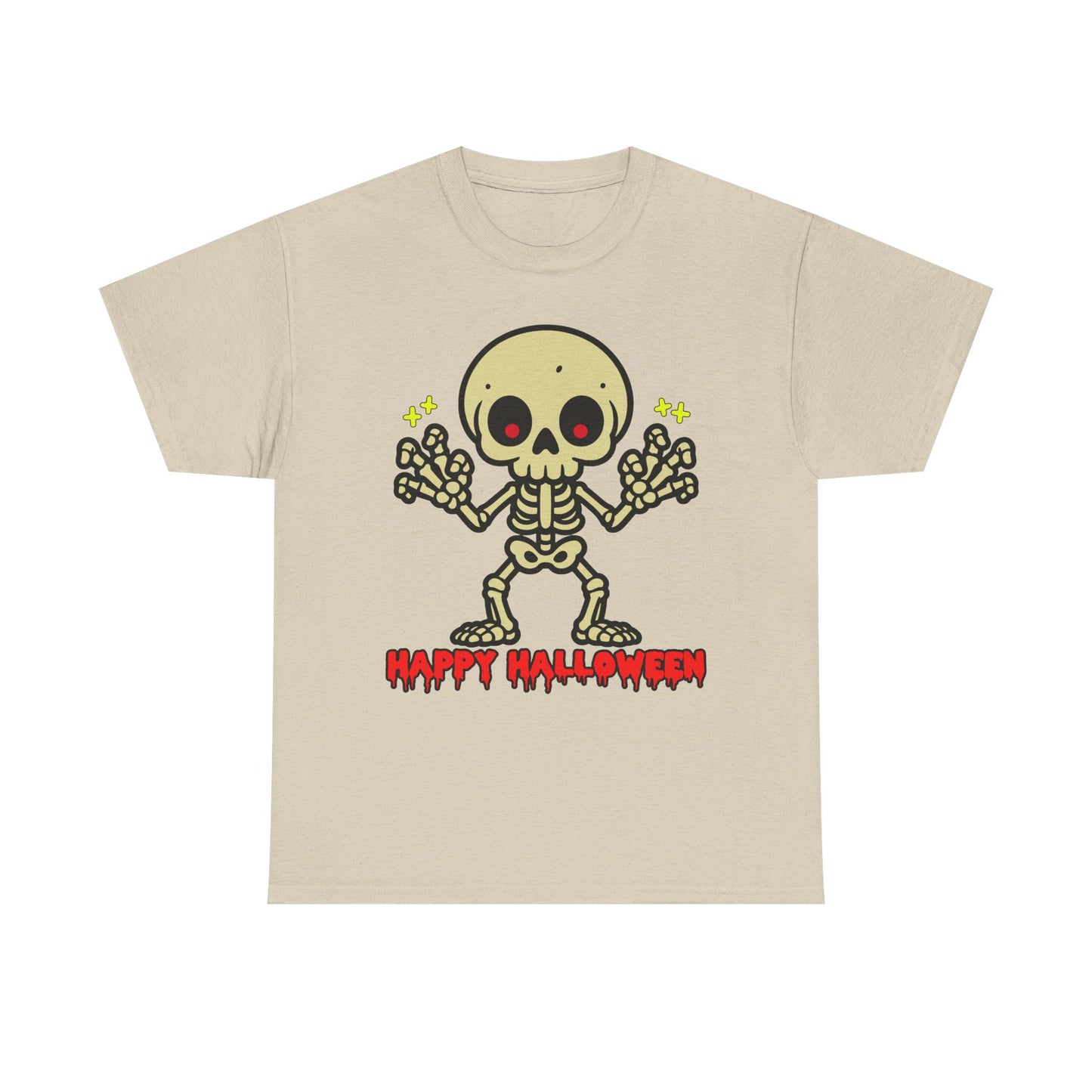 Happy Halloween Skeleton. Heavy Cotton T-Shirt