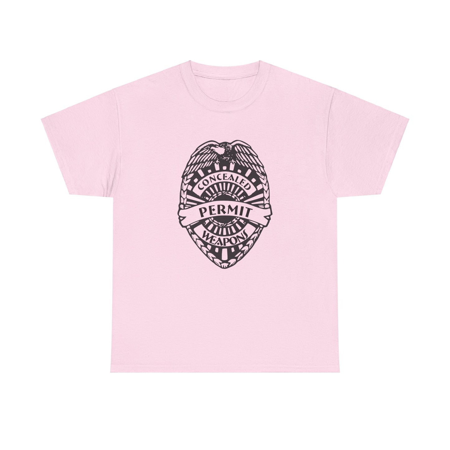 Concealed Weapons Permit Badge. Heavy Cotton T-Shirt