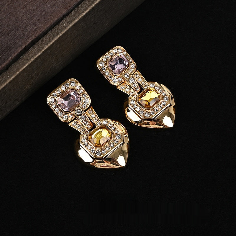 Vintage Court Style Geometric Necklace & Earrings Suit