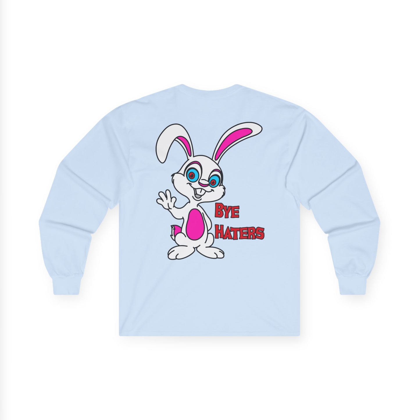 Bye Haters Bunny, Rad Moto Bunny, Unisex Long Sleeve Tee - Bold Graphic T-Shirt for Motorcycle Enthusiasts