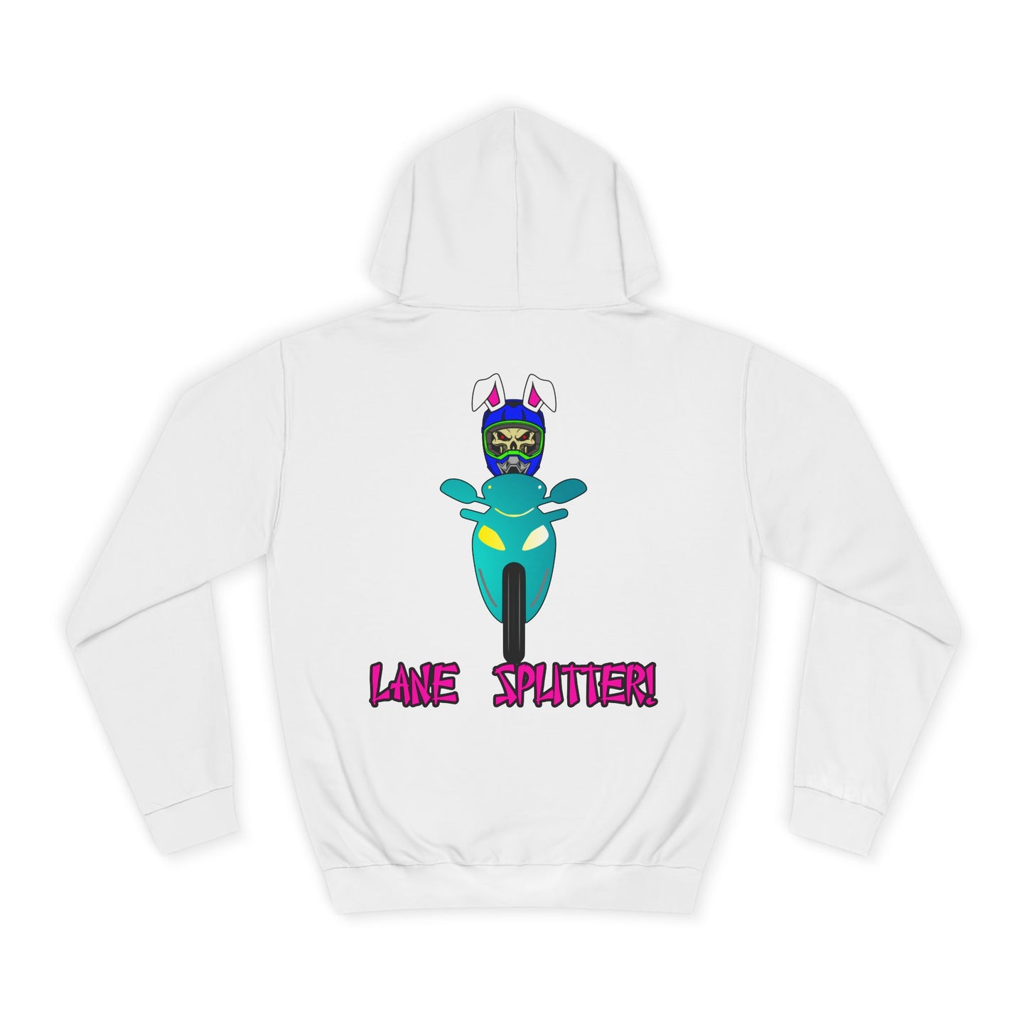Lane Splitter, Rad Moto Bunny, Unisex Hoodie - Biker Style Sweatshirt for Motorcycle Enthusiasts