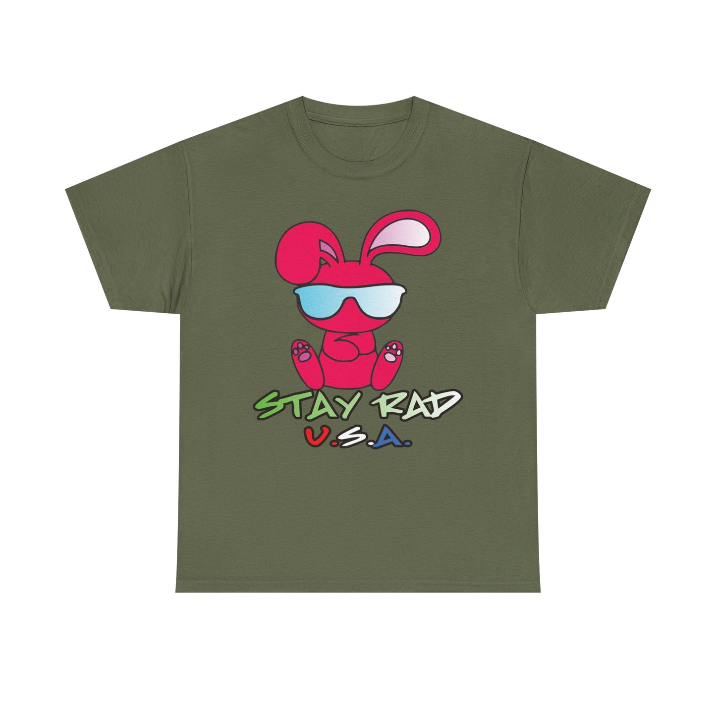 Stay Rad USA Bunny. Heavy Cotton T-Shirt