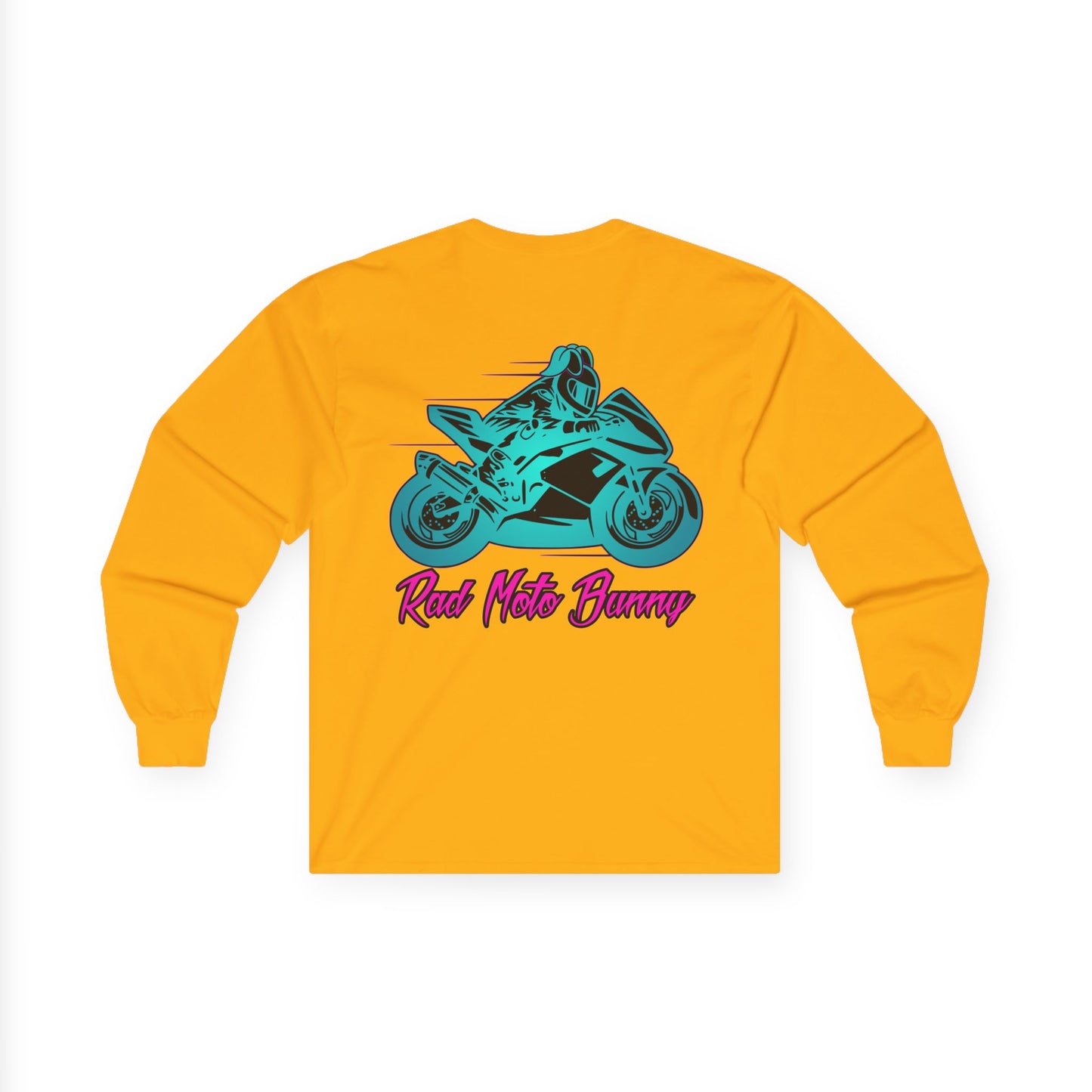 Rad Moto Bunny, Unisex Long Sleeve Tee - Bold Graphic T-Shirt for Motorcycle Enthusiasts