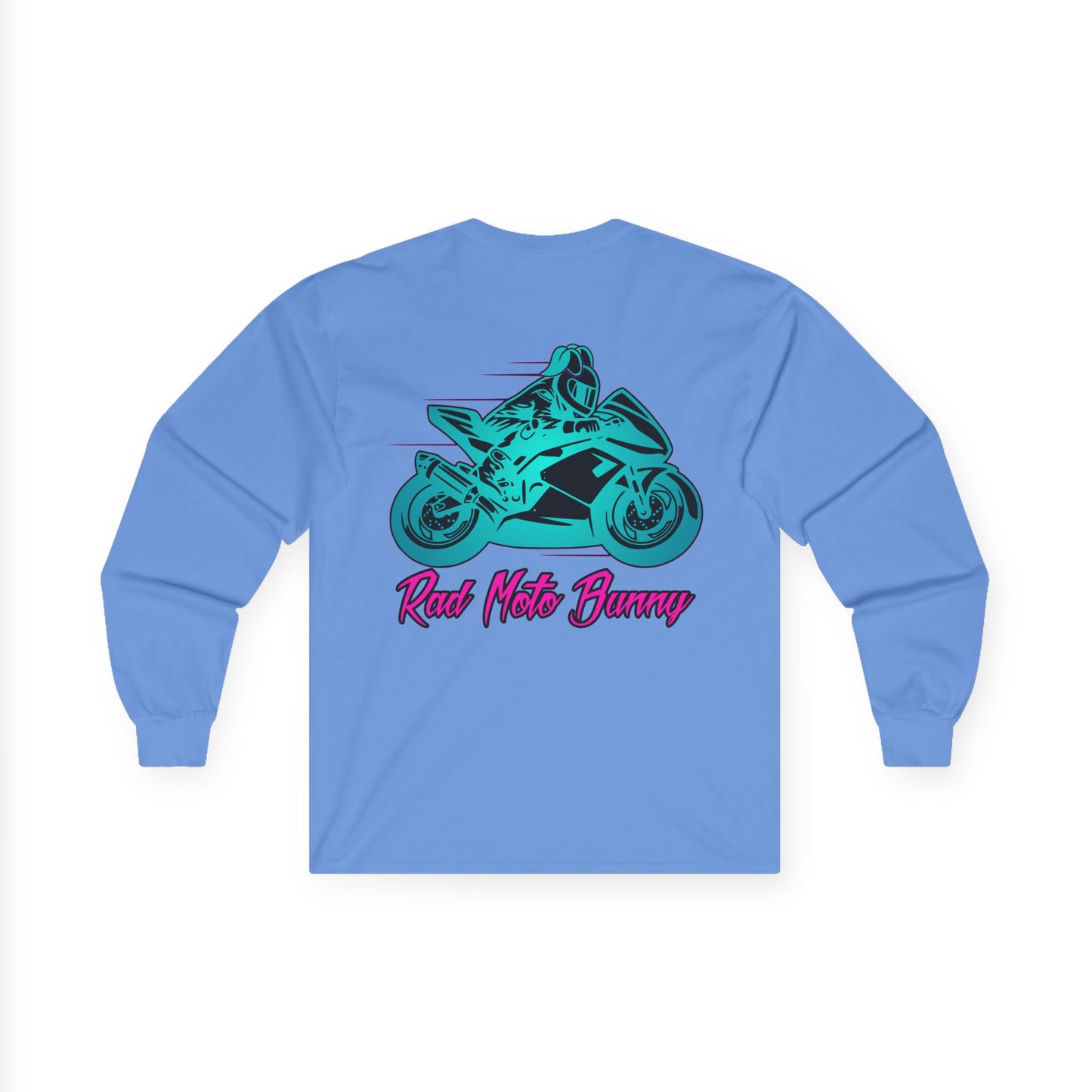 Rad Moto Bunny, Unisex Long Sleeve Tee - Bold Graphic T-Shirt for Motorcycle Enthusiasts