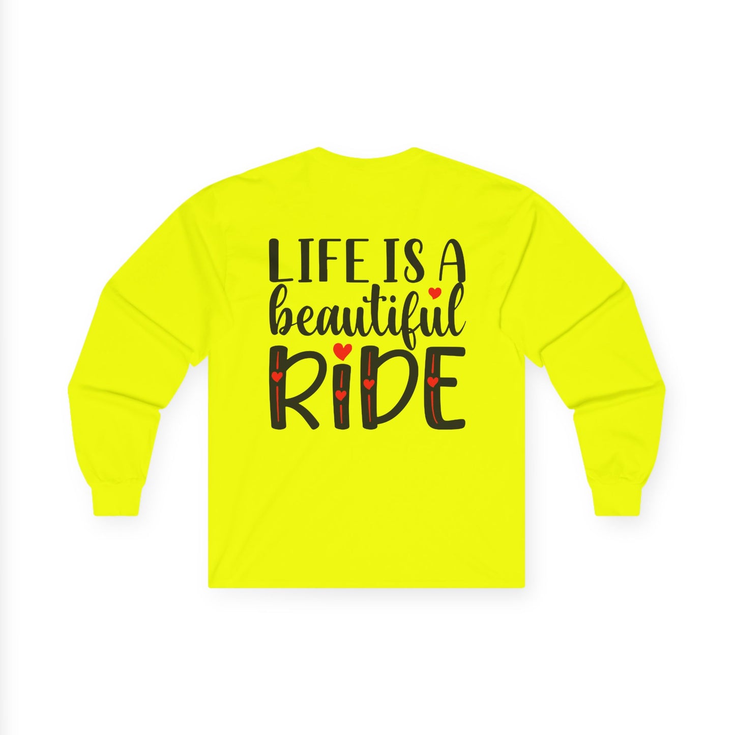 Life is a Beautiful Ride, Rad Moto Bunny, Unisex Long Sleeve Tee - Bold Graphic T-Shirt for Motorcycle Enthusiasts