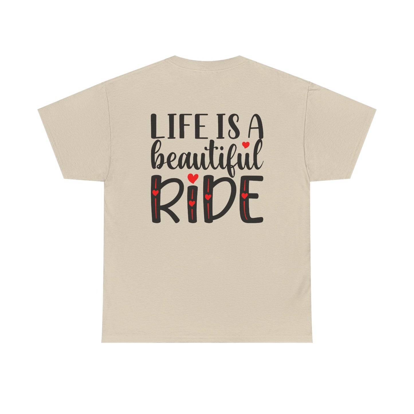 Life is a Beautiful Ride, Rad Moto Bunny, Heavy Cotton T-Shirt