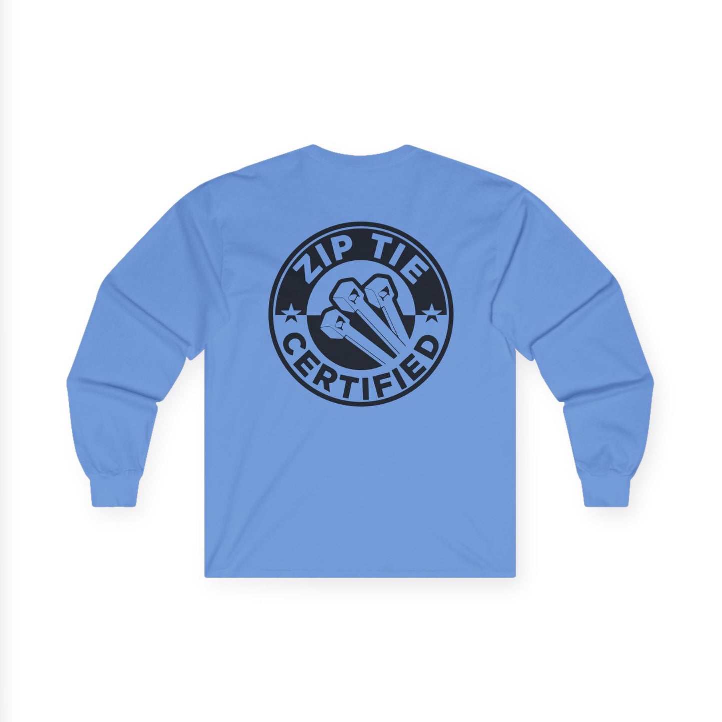 Zip Tie Certified, Rad Moto Bunny, Unisex Long Sleeve Tee - Bold Graphic T-Shirt for Motorcycle Enthusiasts