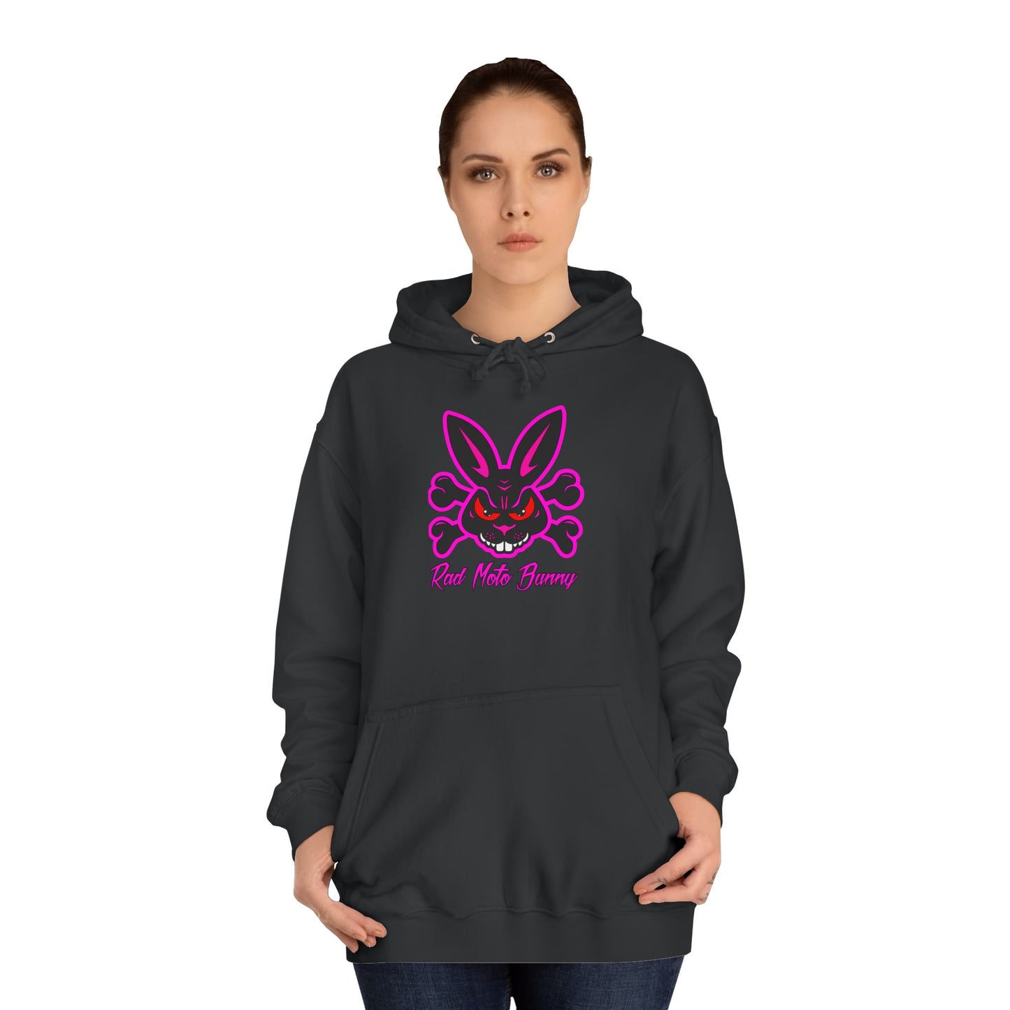 Zip Tie Certified, Rad Moto Bunny, Unisex Hoodie - Biker Style Sweatshirt for Motorcycle Enthusiasts