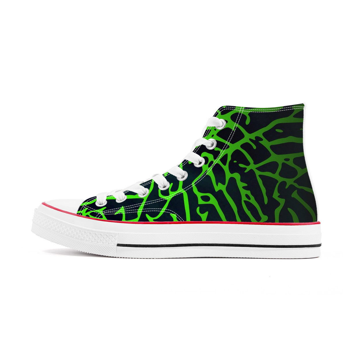 Rad Moto Bunny, Alien Skin, High Top Canvas Shoes