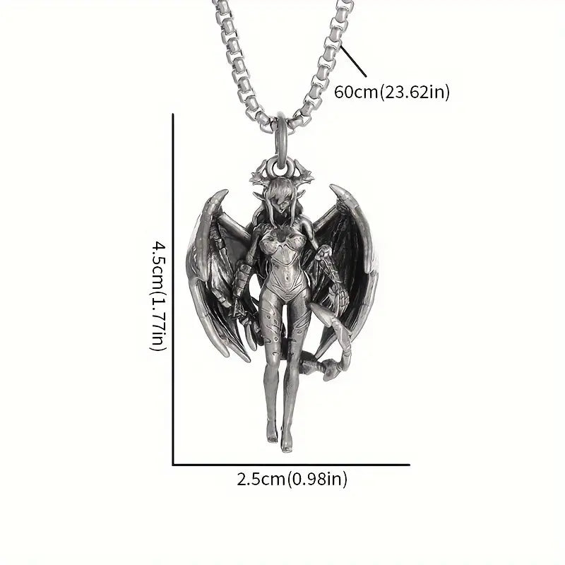 Anime Witch Winged Goddess Necklace.
