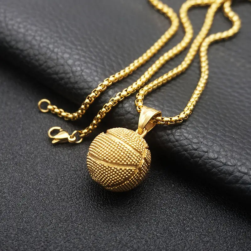 Basketball Pendant Necklace.