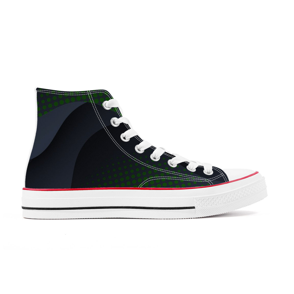 Rad Moto Bunny, Dark Night, High Top Canvas Shoes