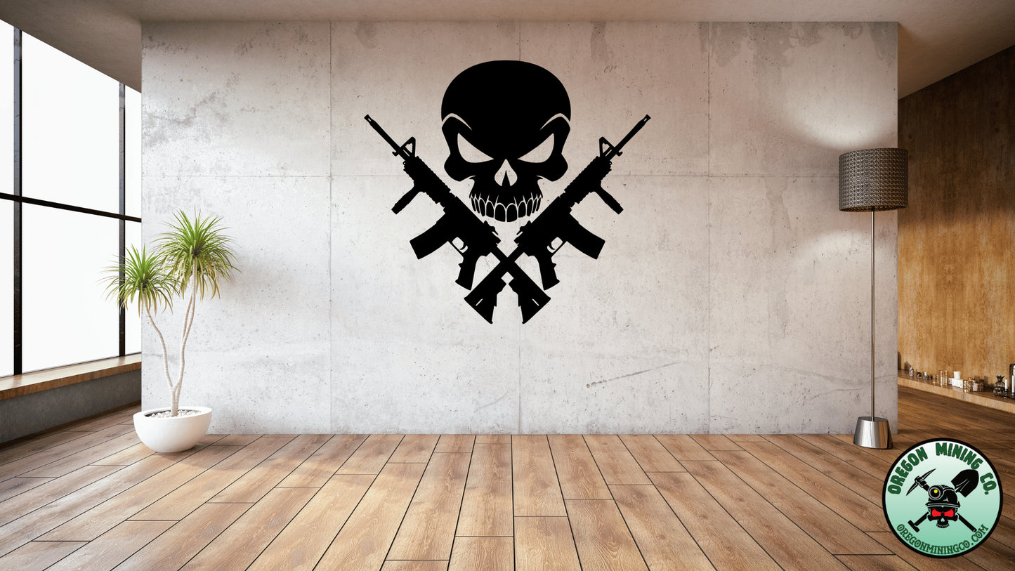 AR-15 Skull Vinyl Decal
