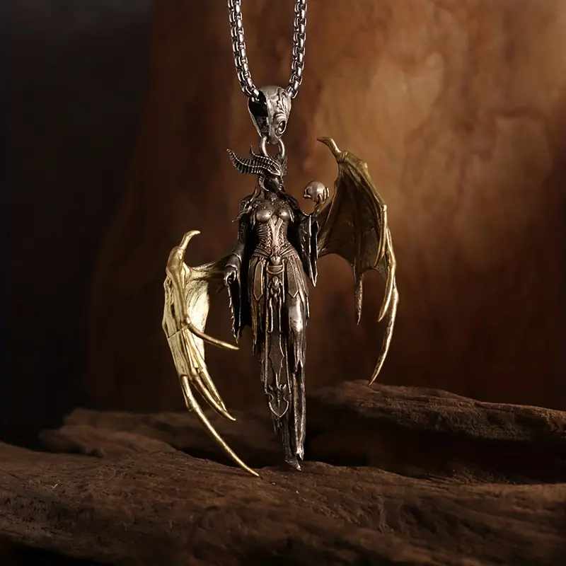 Angel Devil Goddess Pendant Necklace.