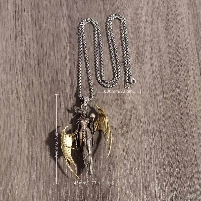 Angel Devil Goddess Pendant Necklace.