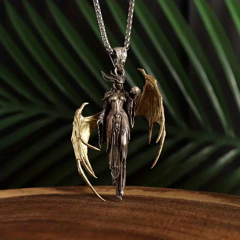 Angel Devil Goddess Pendant Necklace.