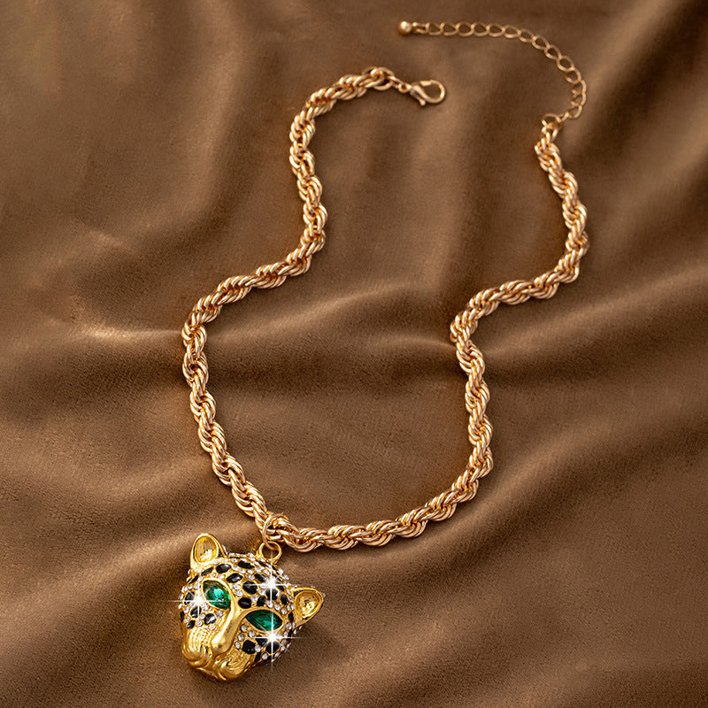 Diamond Cheetah Pendant Necklace