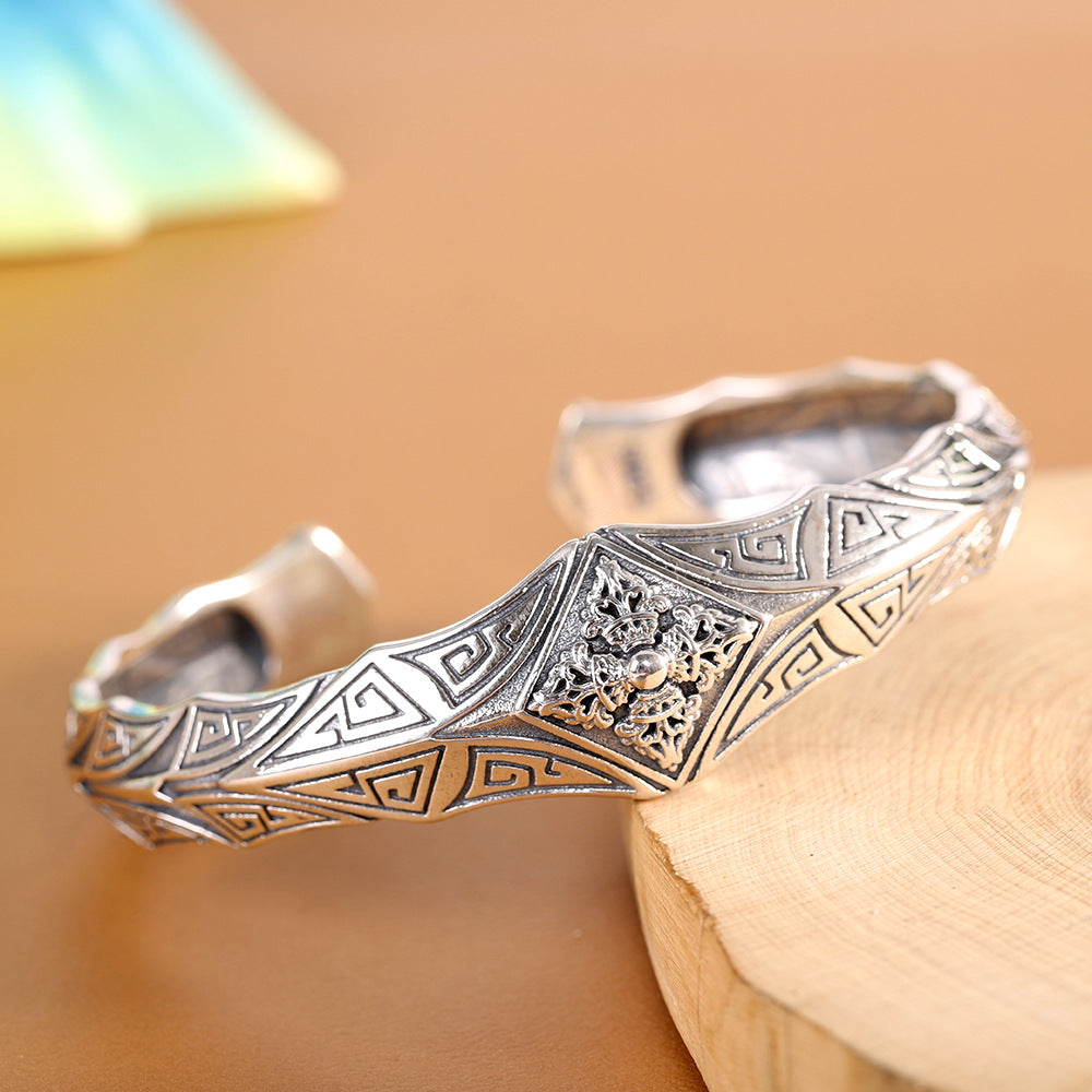 Retro Vajra Silver Bracelet